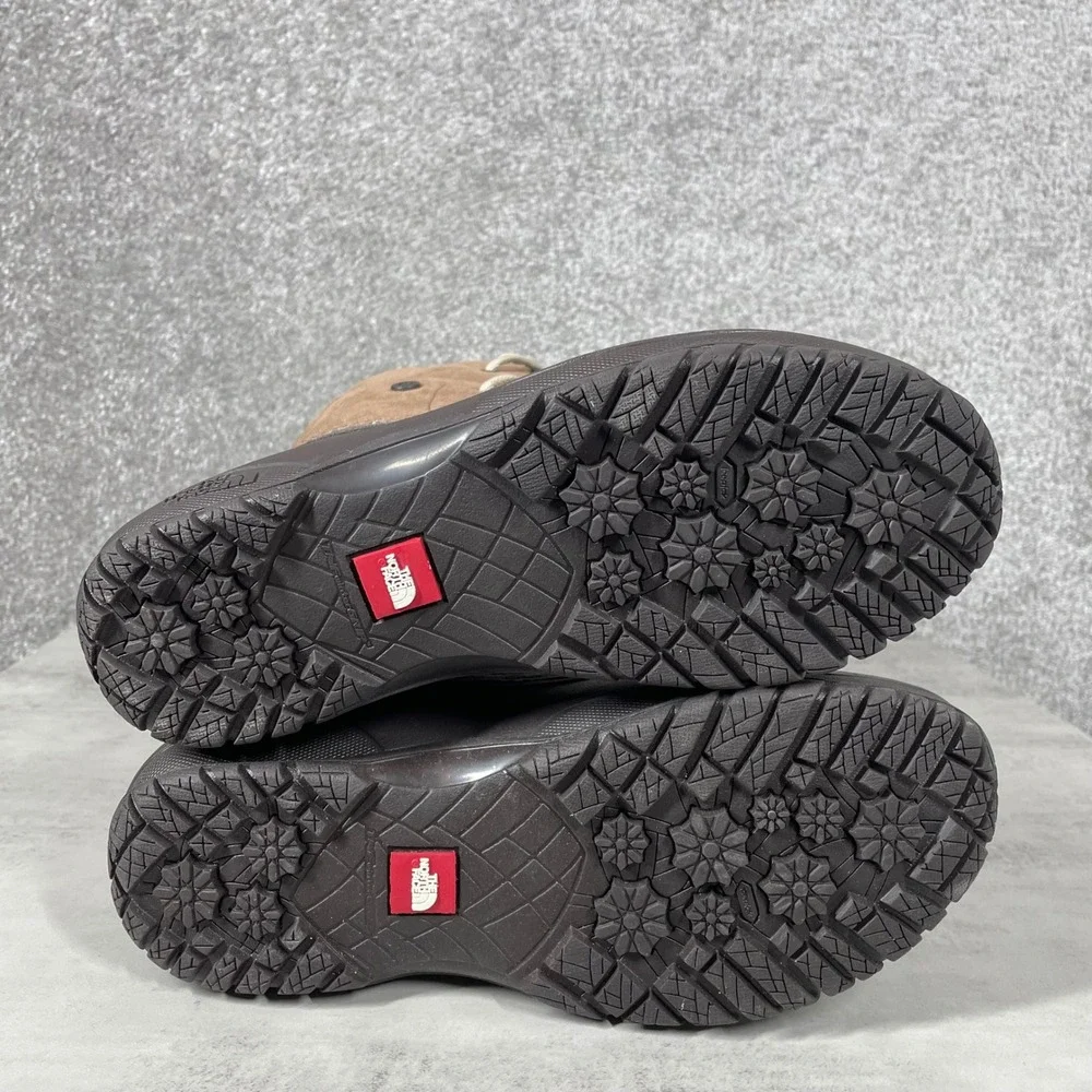North Face Shellista III Mid Brown Suede Winter Boots Womens 8 NF0A3UZZ Faux Fur